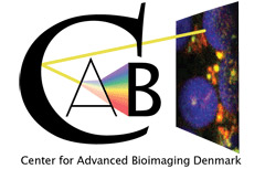 CAB logo shows the letters CAB, a yellow laser line split in rainbow colours by a prism to form a confocal image